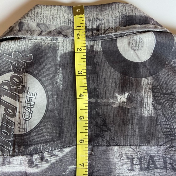 HARD ROCK CAFE -San Antonio Trademark Casual Men’s Button Up Shirt Gray Size L - Picture 8 of 15